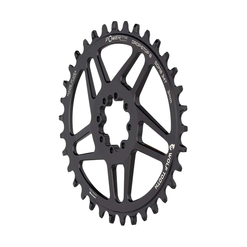 Load image into Gallery viewer, Wolf Tooth Elliptical Direct Mount Chainring - 30t, SRAM 8-Bolt DM, 3mm Offset, Drop-Stop ST, Requires HG+ Chain, Black
