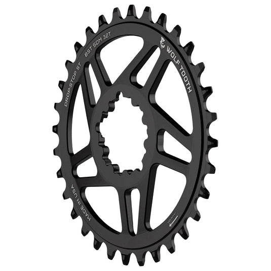Wolf Tooth Direct Mount Chainring - 34t, SRAM Direct Mount, Drop-Stop B, For SRAM 3-Bolt Boost Cranks, 3mm Offset, Black