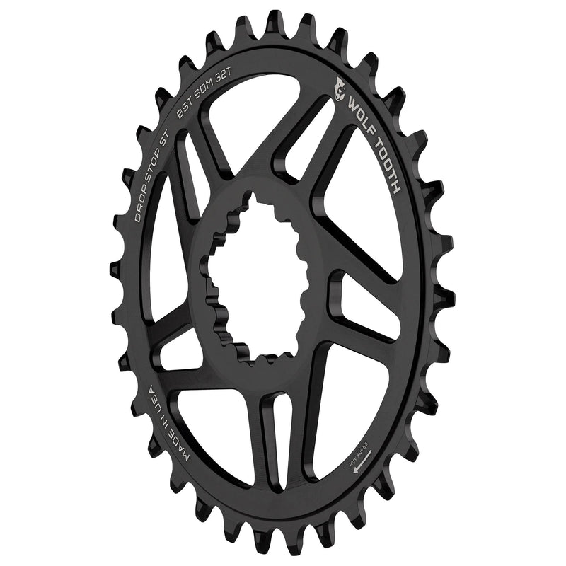 Load image into Gallery viewer, Wolf Tooth Direct Mount Chainring - 30t, SRAM Direct Mount, Drop-Stop B, For SRAM 3-Bolt Boost Cranks, 3mm Offset, Black
