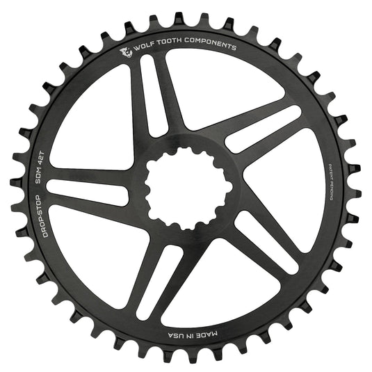 Wolf Tooth SRAM Chainring 38t Direct Mount 9/10/11/12-Spd Aluminum Black
