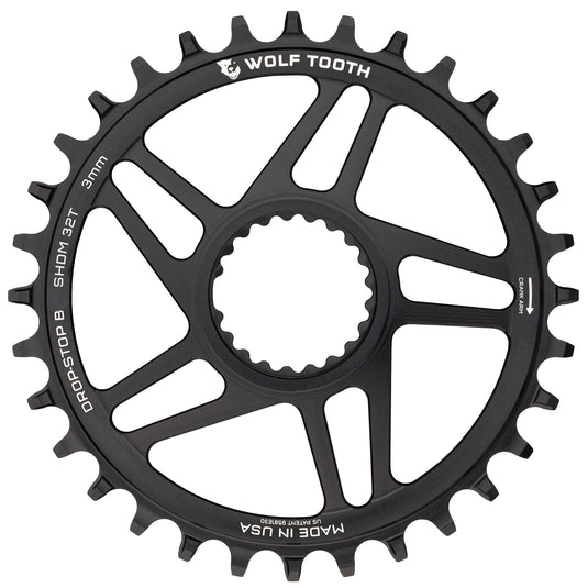 Wolf Tooth Drop-Stop ST 38T Boost Chainring for Shimano Cranks | 7075 Aluminum, Mud Clearance
