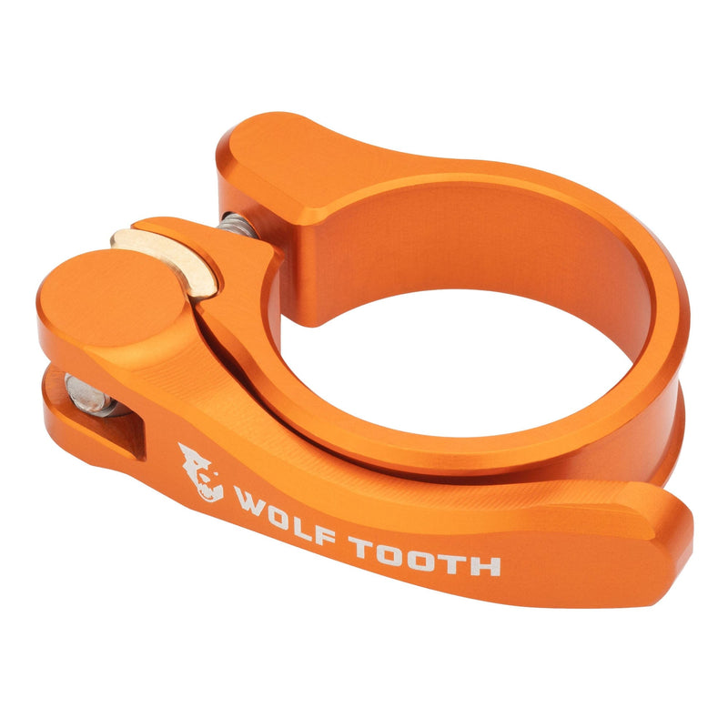 Load image into Gallery viewer, Wolf Tooth 28.6mm Aluminum Quick Release Seatpost Clamp - CNC Machined, Ergonomic, Lightweight, Red
