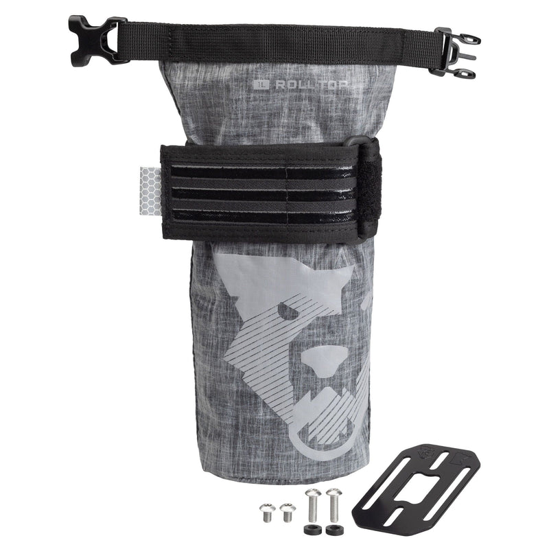 Load image into Gallery viewer, Wolf Tooth B-RAD TekLite Roll-Top Bag 1L Gray Bag and strap
