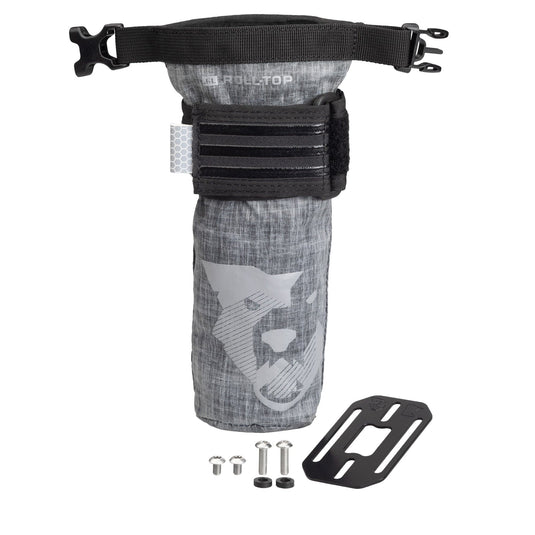 Wolf Tooth B-RAD TekLite Roll-Top Bag 0.6L Gray Bag, Strap, and Mounting Plate