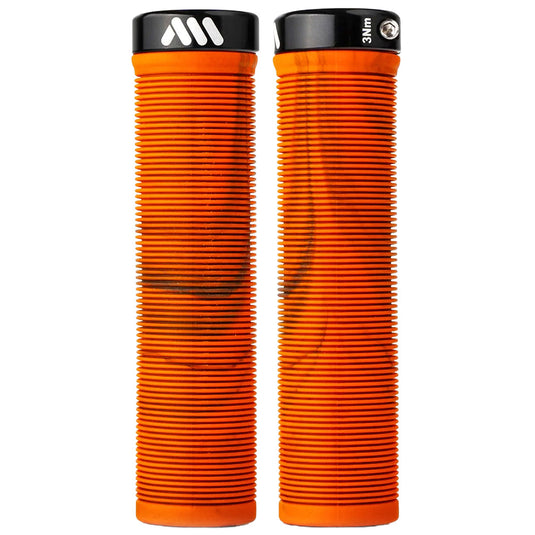 All-Mountain-Style-Barcode-Grips-Orange-Camo-Grips-132mm-Bicycle-Grips