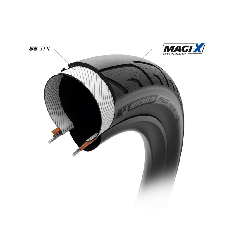 Load image into Gallery viewer, Michelin Pilot Freestyle 20''x2.10, Wire, Clincher, MAGI-X, Black
