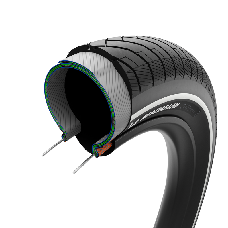 Load image into Gallery viewer, Michelin City Cargo TT Hybrid Tire, 26x2.40, Wire, TT, MAGI-X, Cargo Shield, 6x62, Black
