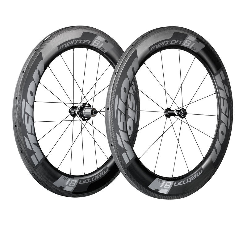 Load image into Gallery viewer, Vision Metron 81 TL Wheelset, Tubeless 700c, 16/21H Spoke Count, Rim Brake, Quick Release – Black
