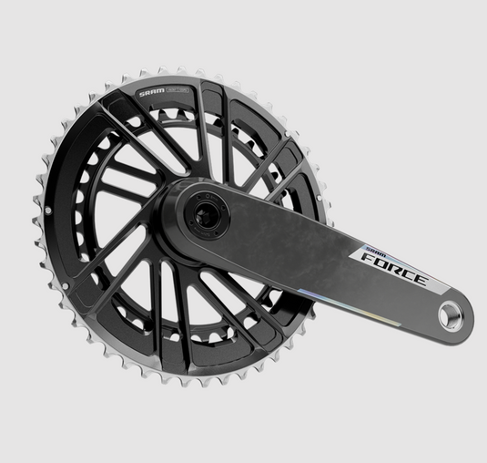 SRAM Force 2x E1 Crankset Speed: 12, Spindle: 28.99mm, BCD: Direct Mount SRAM 8 Bolt, 48/35, DUB, 175mm, Black, Road